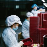 worker, woman, mask, face mask, medical mask, portrait, factory, factory worker, occupation, asian, asian woman, worker, factory, factory, factory, factory, factory, factory worker